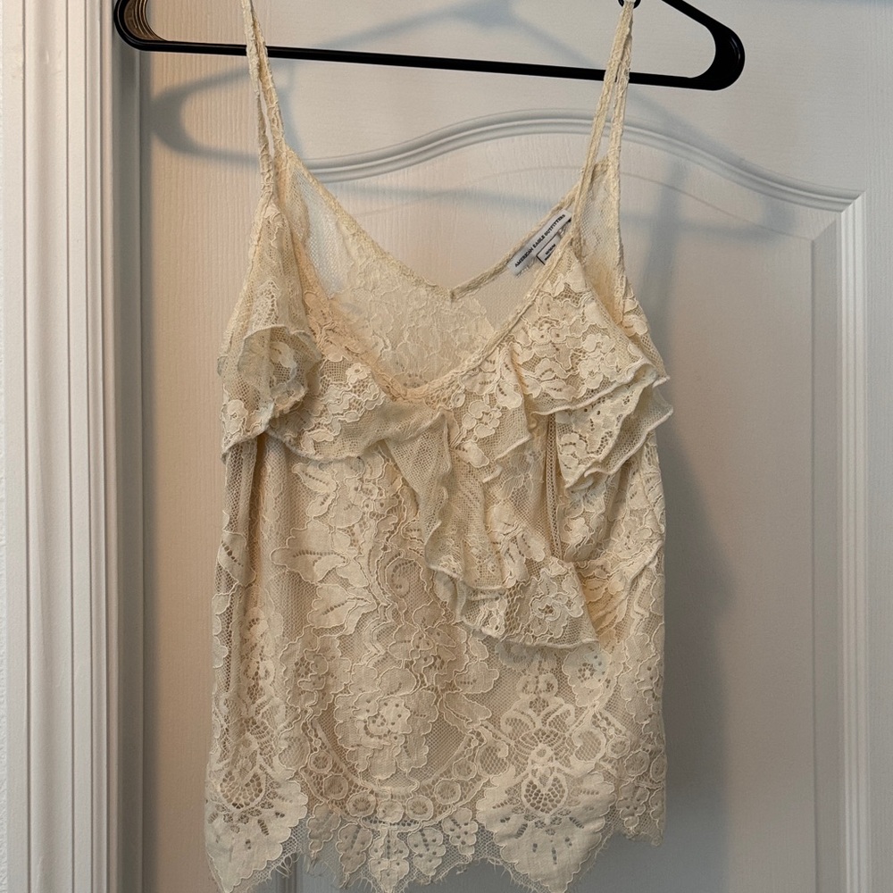 American Eagle Outfitters Cream Lace Camisole